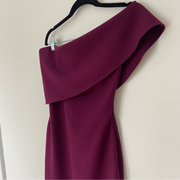Likely Wilshire One Shoulder Ruffle Dress in Plum sz 4 - Picture 5 of 14